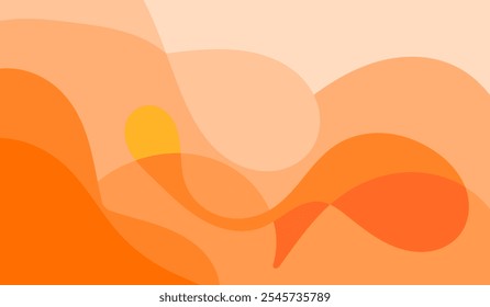 Abstractas diseño fluido con Formas fluidas y transiciones vibrantes en una paleta de colores naranja
