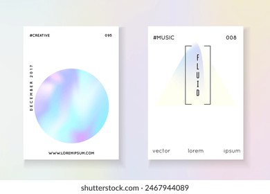 Abstract Fluid. Digital Screen. Neon Poster. Minimal Shape. Plastic Effect. Purple Holograph Paper. Isolated Pearl Illustration. Blue Abstract Fluid