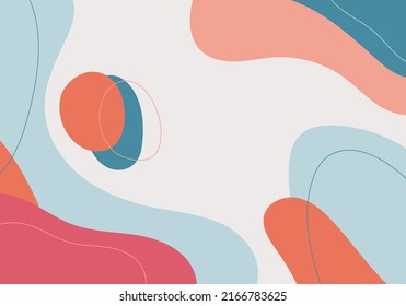 Abstract fluid doodle template design artwork. Overlapping design artwork of colorful background. Vector