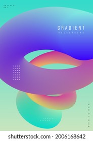 Abstract fluid dynamic background with colorful gradient shape modern art style. Design element can be used for backdrop, wallpaper, print, magazine, book cover, vector illustration