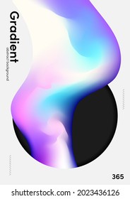 Abstract fluid dynamic poster background with colorful gradient shape modern art style. Design element template can be used for backdrop, wallpaper, print, magazine, book cover, vector illustration