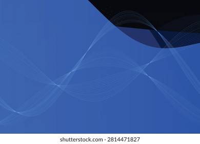 Abstract fluid dynamics swirls in deep blue gradient