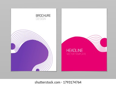 Abstract fluid element shapes design for brochure a4 paper page wave template vector illustration, mockup for placard with liquid graphic print poster, modern presentation mock up, magazine or booklet