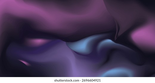 Abstrakte Flüssigkeitsformen in Lila, Blau und Schwarz, glatte Textur.