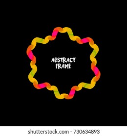 Abstract fluid frame. Flux effect frame multicolored for design. Vector illustration
