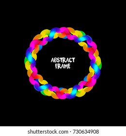 Abstract fluid frame. Flux effect frame multicolored for design. Vector illustration