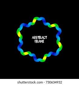 Abstract fluid frame. Flux effect frame multicolored for design. Vector illustration