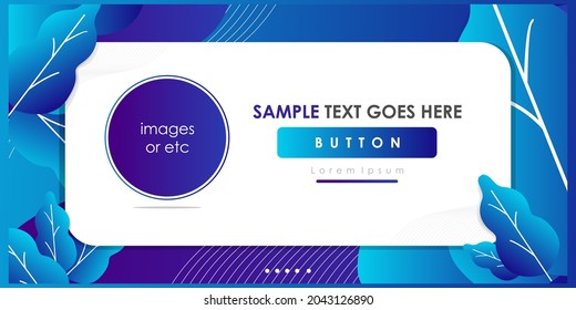 abstract fluid futuristic gradient background with leaves for marketplace banner and pop up landing page with plenty of space 