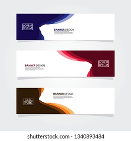 Abstract fluid geometric banner web template. Color gradient shape. Blue, Pink, Yellow banner.