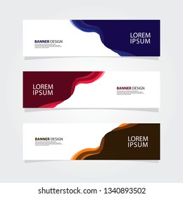 Abstract fluid geometric banner web template. Color gradient shape. Blue, Pink, Yellow banner.