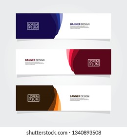 Abstract fluid geometric banner web template. Color gradient shape. Blue, Pink, Yellow banner.