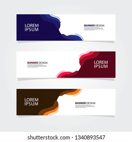 Abstract fluid geometric banner web template. Color gradient shape. Blue, Pink, Yellow banner.