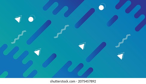 abstract fluid gradient background with memphis element