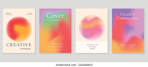 Abstract fluid gradient background vector. Minimalist style cover template with circle shapes, colorful and liquid color. Modern wallpaper design perfect for social media, idol poster, photo frame.