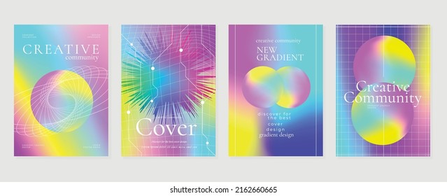 Abstract fluid gradient background vector. Minimalist style cover template with circle shapes, colorful and liquid color. Modern wallpaper design perfect for social media, idol poster, photo frame.