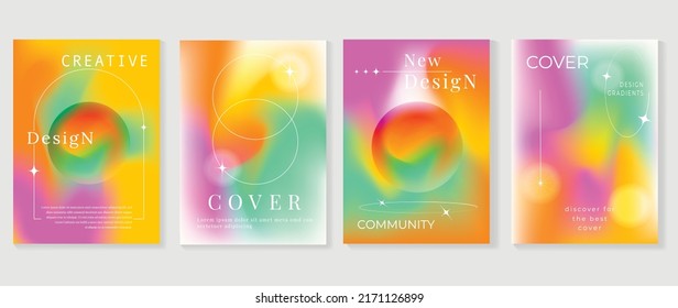 Abstract fluid gradient background vector. Minimalist style cover template with shapes, colorful and liquid color. Modern wallpaper design perfect for social media, idol poster, photo frame.