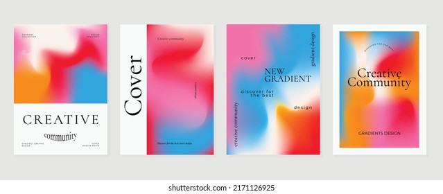 Abstract fluid gradient background vector. Minimalist style cover template with shapes, colorful and liquid color. Modern wallpaper design perfect for social media, idol poster, photo frame.