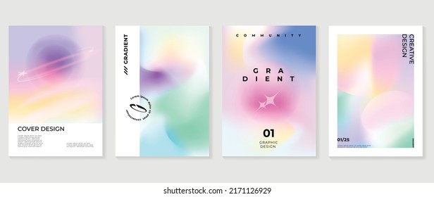 Abstract fluid gradient background vector. Minimalist style cover template with shapes, colorful and liquid color. Modern wallpaper design perfect for social media, idol poster, photo frame.