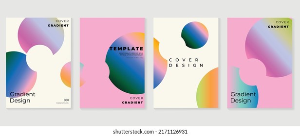 Abstract fluid gradient background vector. Minimalist style cover template with shapes, colorful and liquid color. Modern wallpaper design perfect for social media, idol poster, photo frame.