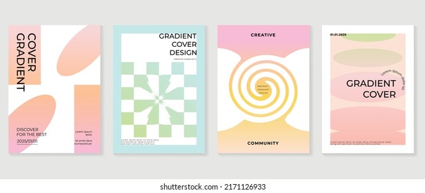 Abstract fluid gradient background vector. Minimalist style cover template with shapes, colorful and liquid color. Modern wallpaper design perfect for social media, idol poster, photo frame.