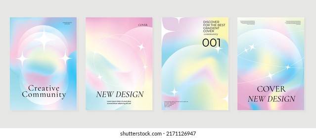 Abstract fluid gradient background vector. Minimalist style cover template with shapes, colorful and liquid color. Modern wallpaper design perfect for social media, idol poster, photo frame.