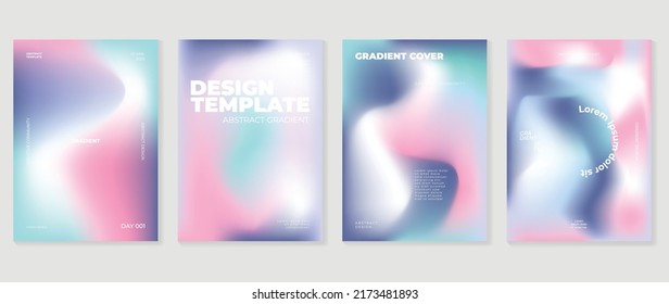 Abstract fluid gradient background vector. Minimalist style cover template with shapes, colorful and liquid color. Modern wallpaper design perfect for social media, idol poster, photo frame.