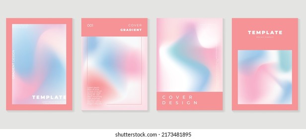 Abstract fluid gradient background vector. Minimalist style cover template with shapes, colorful and liquid color. Modern wallpaper design perfect for social media, idol poster, photo frame.