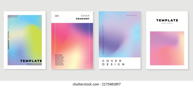 Abstract fluid gradient background vector. Minimalist style cover template with shapes, colorful and liquid color. Modern wallpaper design perfect for social media, idol poster, photo frame.