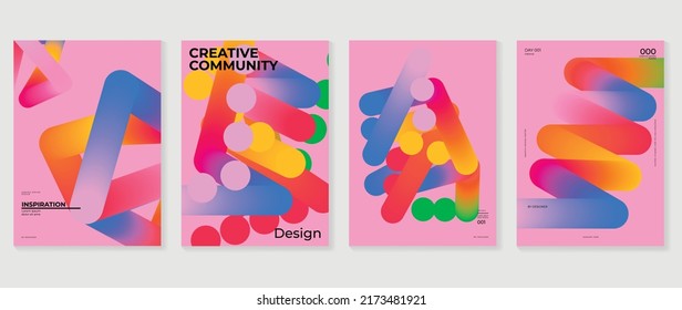 Abstract fluid gradient background vector. Minimalist style cover template with shapes, colorful and liquid color. Modern wallpaper design perfect for social media, idol poster, photo frame.