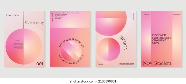 Abstract fluid gradient background vector. Minimal style cover template with circle shapes, pink and purple color. Modern wallpaper design perfect for social media, idol poster, photo frame.