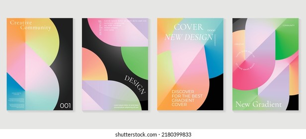 Abstract fluid gradient background vector. Futuristic style cover template with shapes, colorful and liquid color. Modern wallpaper design perfect for social media, idol poster, photo frame.