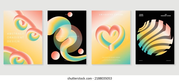 Abstract fluid gradient background vector. Minimalist style cover template with shapes, colorful and vibrant color. Modern wallpaper design perfect for social media, idol poster, photo frame.