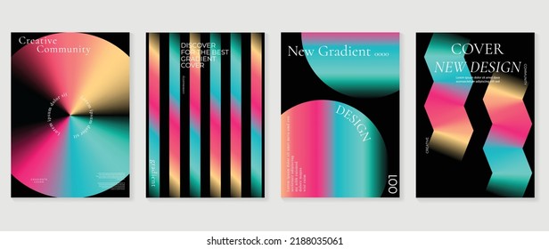 Abstract fluid gradient background vector. Minimalist style cover template with shapes, colorful and vibrant color. Modern wallpaper design perfect for social media, idol poster, photo frame.