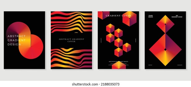 Abstract fluid gradient background vector. Minimalist style cover template with shapes, colorful and vibrant color. Modern wallpaper design perfect for social media, idol poster, photo frame.