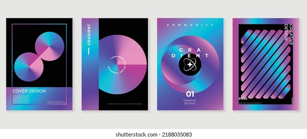 Abstract fluid gradient background vector. Minimalist style cover template with shapes, colorful and vibrant color. Modern wallpaper design perfect for social media, idol poster, photo frame.