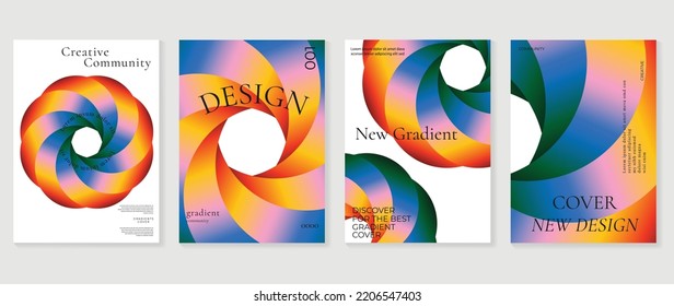 Abstract fluid gradient background vector  Futuristic style cover template and geometric shapes  retro color  rainbow  Modern vibrant wallpaper design for banner  poster  flyer  presentation  card 