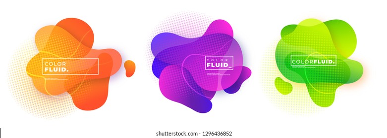 Abstract Fluid Gradient Badge Template, Geometric Background, Vector Illustration, Modern Background.