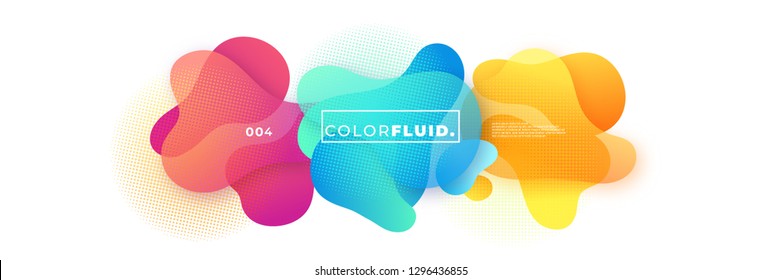 Abstract Fluid Gradient Badge Template, Geometric Background, Vector Illustration, Modern Background.