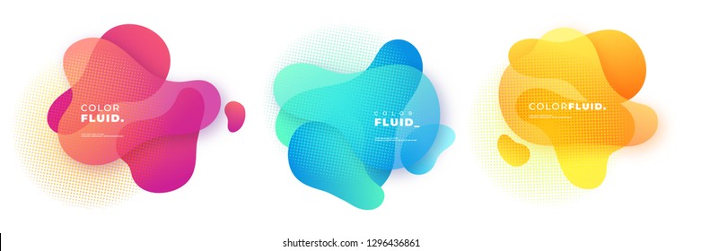 Abstract Fluid Gradient Badge Template, Geometric Background, Vector Illustration, Modern Background.