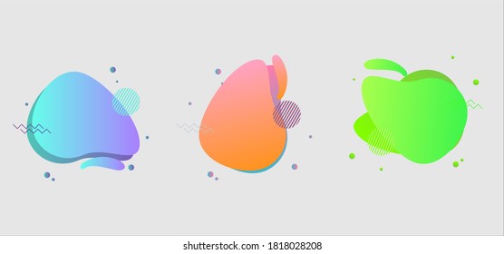 Abstract Fluid Gradient Badge Template, Geometric Background, Vector Illustration, Modern Background.