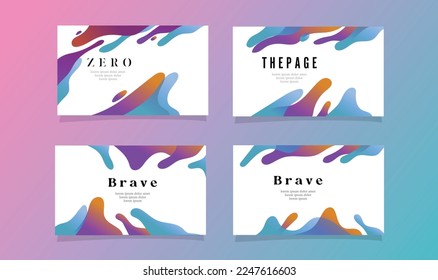 abstract fluid gradient color background bundle set vector design for landing page web background