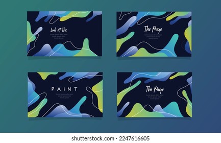 abstract fluid gradient color background bundle set vector design for landing page web background