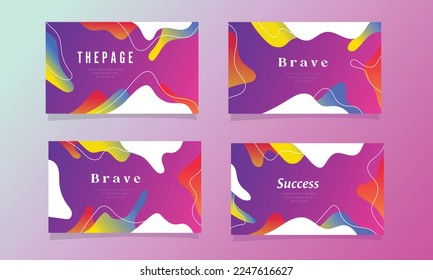 abstract fluid gradient color background bundle set vector design for landing page web background