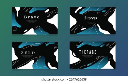 abstract fluid gradient color background bundle set vector design for landing page web background