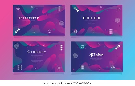 abstract fluid gradient color background bundle set vector design for landing page web background