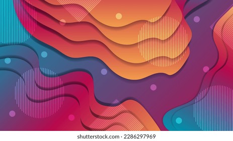 Abstract Fluid Gradient Color Background Poster Vector Trendy