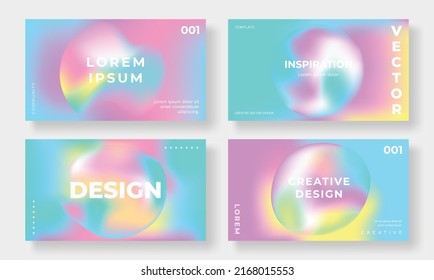 Abstract fluid gradient cover template. Set of modern poster with vibrant graphic color, colorful, organic shapes. Gradient background design for brochure, flyer, wallpaper, banner, business card.