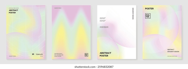Abstract fluid gradient poster background vector. Minimalist card with colorful, geometric shapes, liquid color. Modern wallpaper design for social media, idol poster, banner, flyer.