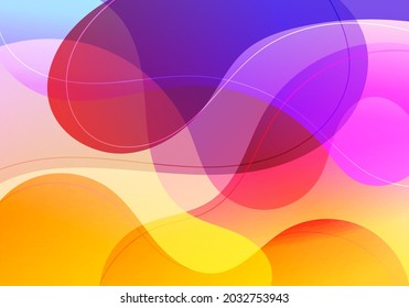 Abstract fluid gradient shape vibrant color with wave lines background. Vector illustration