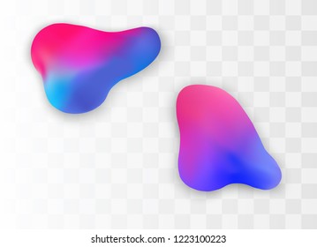 Abstract fluid gradient shapes. Liquid on a transparent white background. Set of abstract modern graphic elements. organic forms. vector illustration.